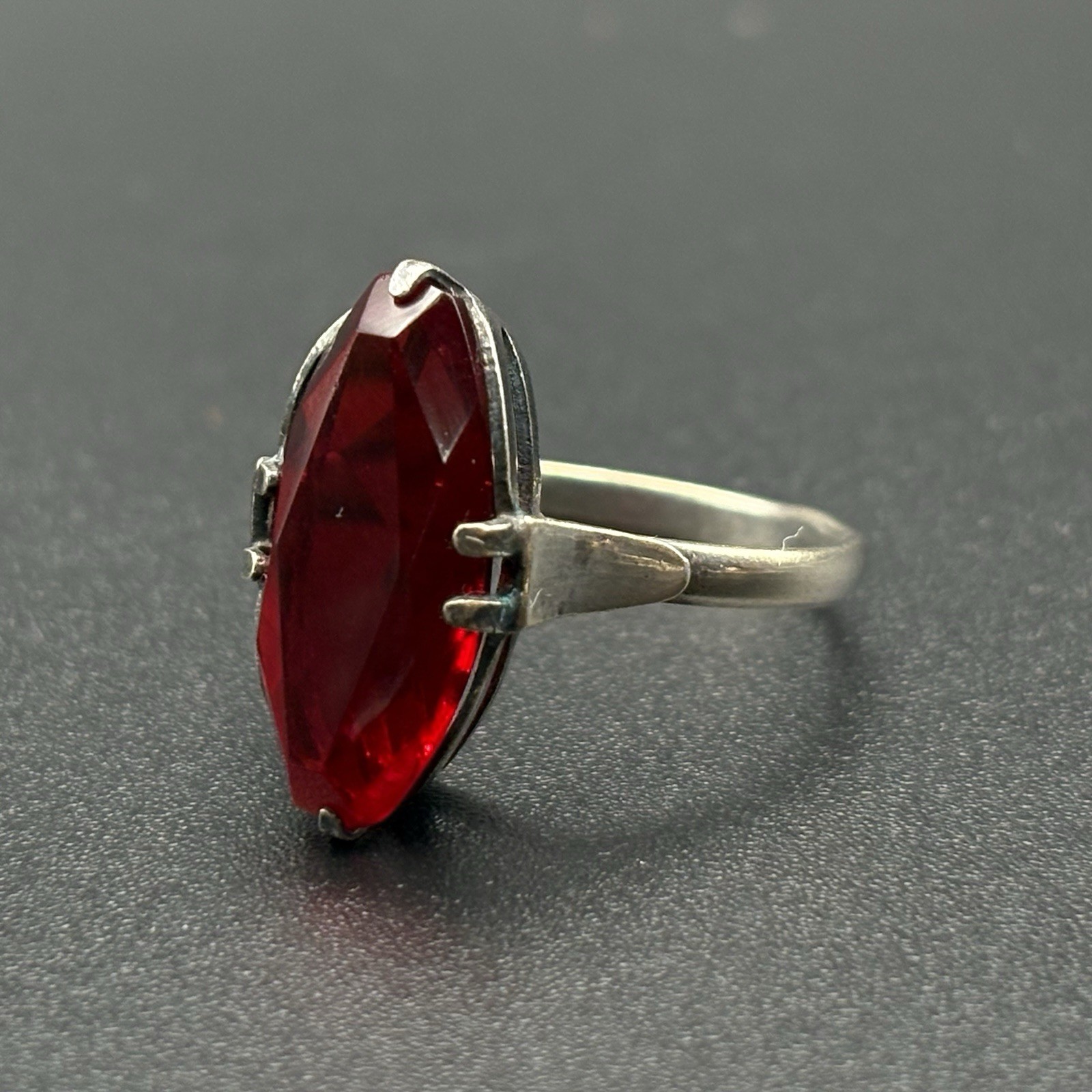 Fine Vintage Soviet Russian Ring Ruby Silver 875 … - image 13