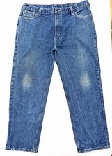 Carhartt Jeans Mens 42x32 Blue Denim Relaxed Fit Straight Leg Workwear