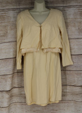 VINTAGE Jessica Howard Women's Size 14 Jacket Dress Long Sleeve Pale Yellow