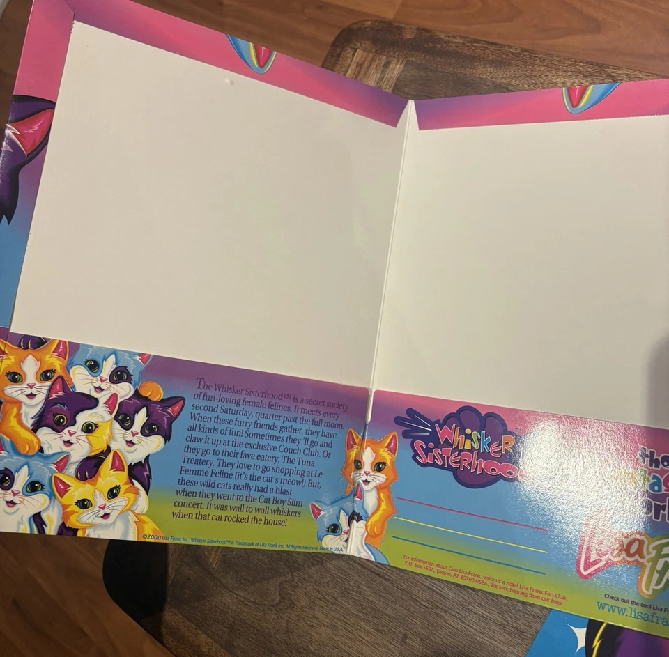 Lote De 4 Carpetas Lisa Frank De Colección Nuevo De Lote Antiguo Gatos Tortuga Hongos Arco Iris Sin Perforar Foto 4 de 4