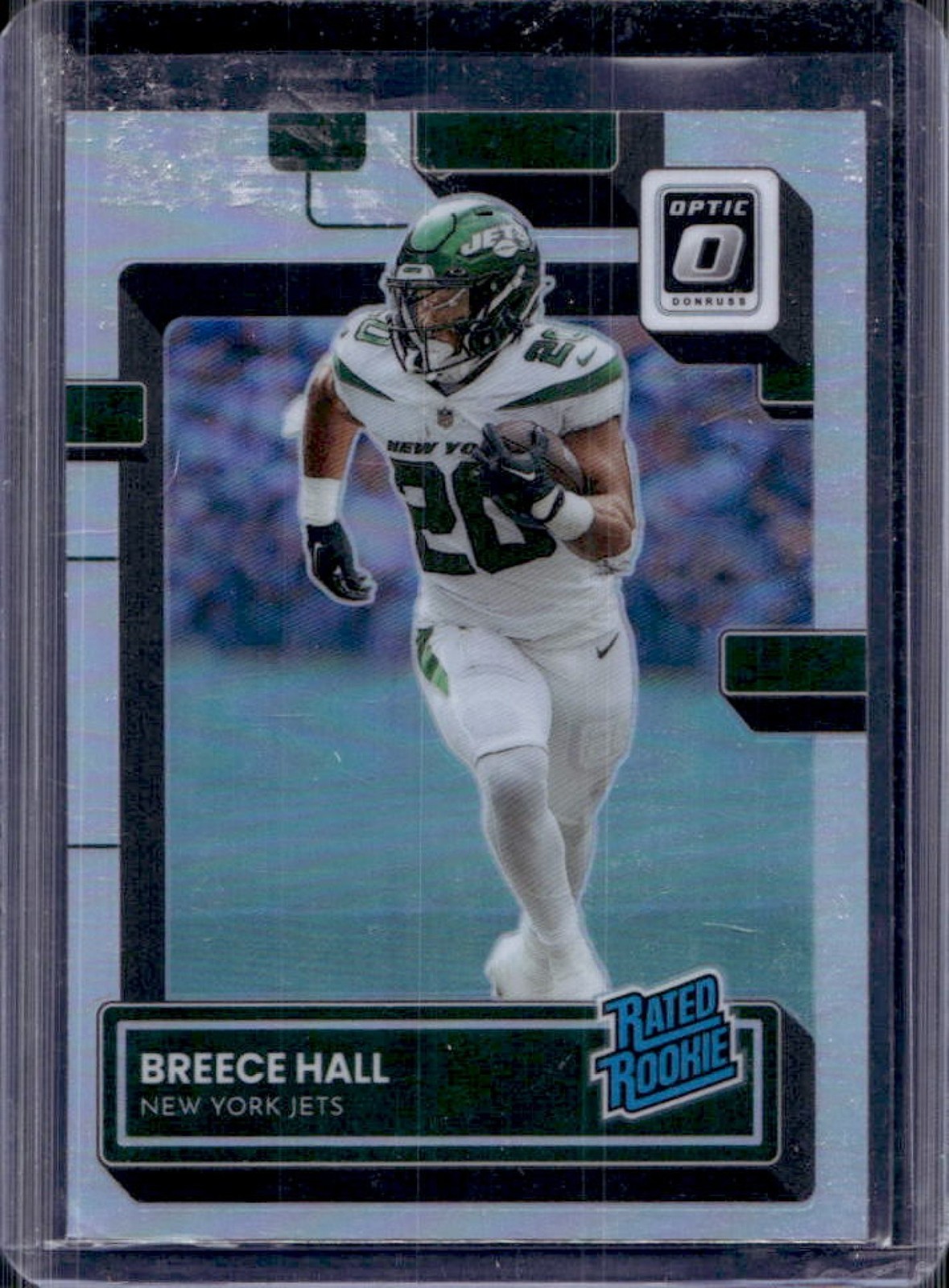 2022 Panini Donruss Optic Breece Hall Holo RC Rated #214 Jets Rookie
