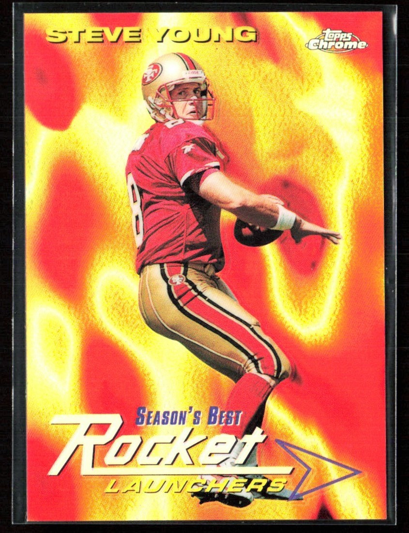 Steve Young 1999 Topps Chrome Season's Best Rocket Launcher Refractor #SB8 San