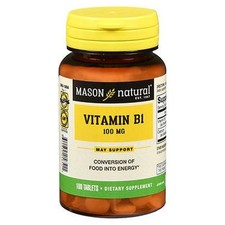 Natural Vitamin B1 100 Tabs 100 Mg by Mason