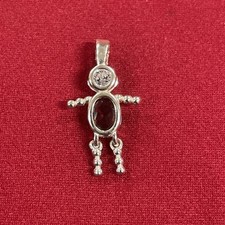 Sterling Silver 925 CZ Birthstone Charm October Baby Boy