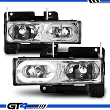 88-98 Chevy GMC C/K 1500 2500 3500 Tahoe Yukon Suburban LED Halos Headlights Set