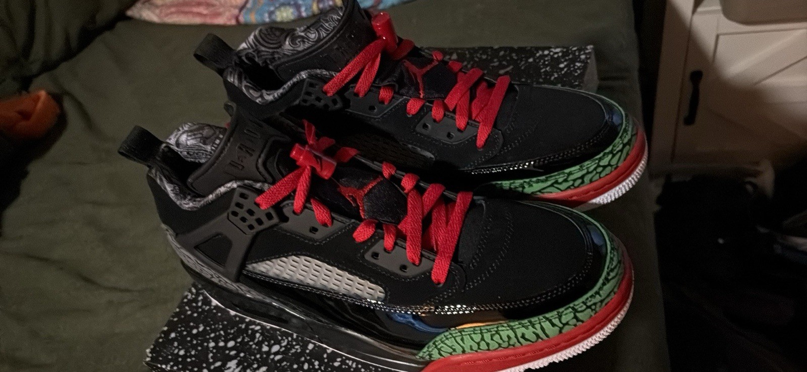 Jordan Spizike Low OG Black/Varsity Red/Classic Green Nubuck FQ1759-060 Men's