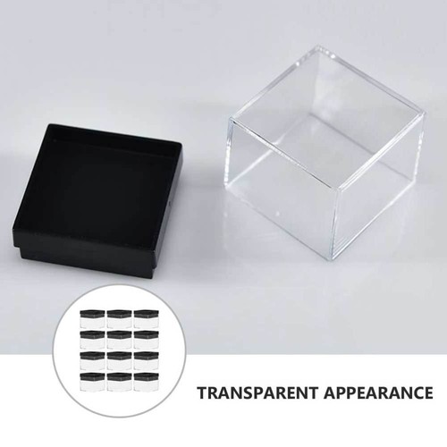 2 Pack Plastic Box Clear Display Boxes for Collectibles Mineral Small Specimen - Picture 4 of 12