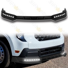 For 2025-2027 Ford Maverick Black Front Bumper Lip Led Sequential Running Lights