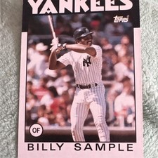 Topps 1986 Billy Sample #533 New York Yankees Baseball Sports Trading Card