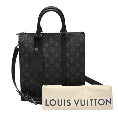 LOUIS VUITTON Monogram Eclipse Sac Plat Cloth Tote Bag Monogram Canvas M46456