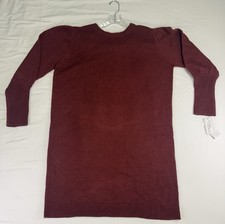 Morgan Taylor Sweater Dress Large Burgundy Long Sleeve Knit NWT Womens