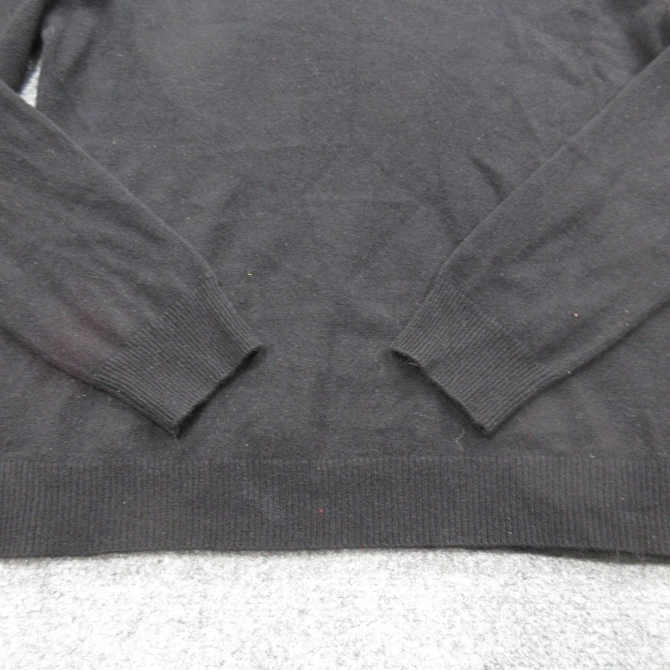 Suéter Jaclyn Smith Mujer Grande Negro 100% Cachemira Cuello en V Pullover Tejido Suave Foto 2 de 4