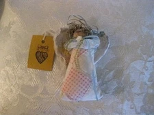 Vintage Quilted Primitive Angel Christmas Ornament Handmade Cottage Core 5" Tall