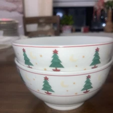 SET OF 3 SAKURA DEBBIE MUMM MAGIC OF SANTA ALL PURPOSE CEREAL RICE BOWL 5 3/4"