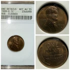 🔥 1909-S VDB Penny Lincoln Cent   1C Wheat ANACS AU 55  Cleaned Very lightly
