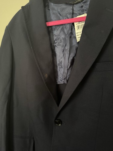 Ted Baker Blazer Men's Size 40 Short Blue 2 Button Sport Suit Coat Navy STAINED - Picture 5 of 12