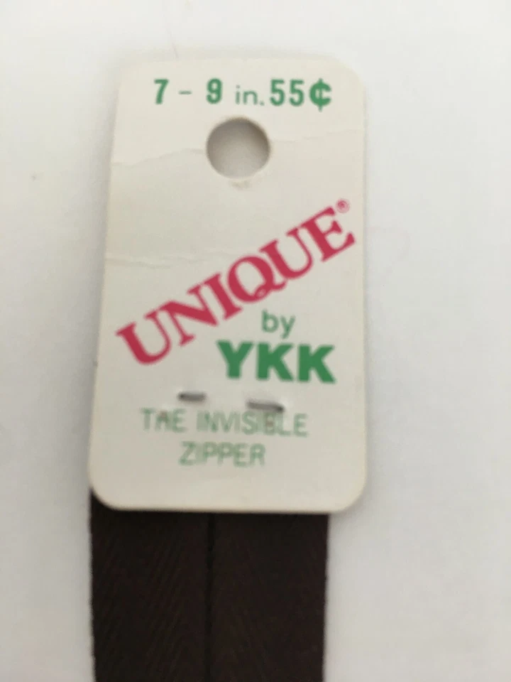 Unique by YKK Zipper Vintage Invisible 9" Brown 7 -9 Inches Polyester Knit Japan - Image 2 of 4