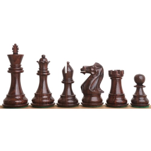 Set solo pezzi professionali scacchi Staunton 3,9" - palissandro ponderato e bosso - Foto 12 di 13