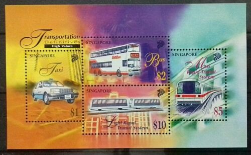 SINGAPORE 1997 HIGH VALUE TRANSPORTATION SG MS878 MINIATURE SHEET (SET II)