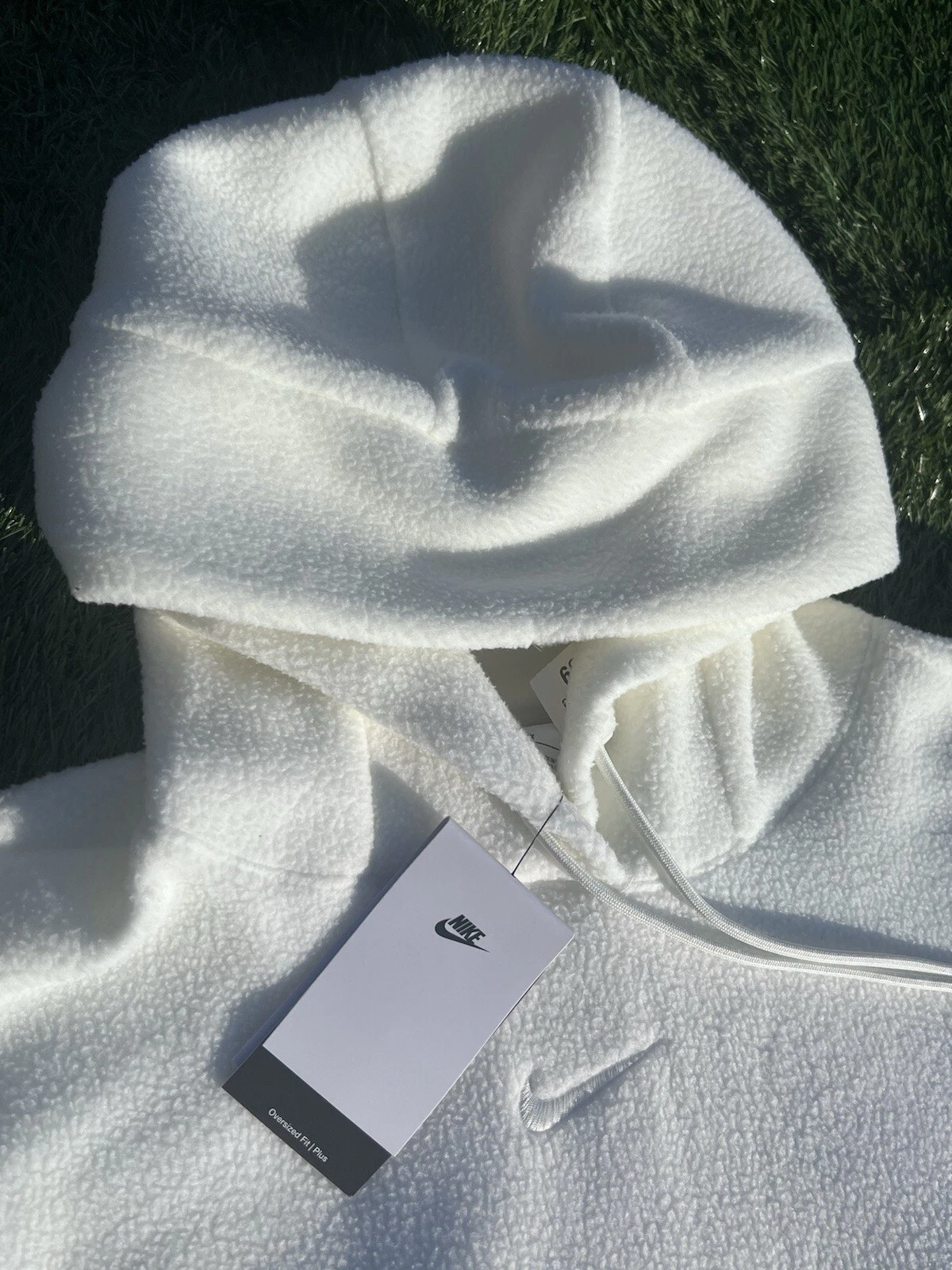 OFF WHITE Felpa con cappuccio oversize in peluche Nike NSW Sportswear Essentials taglia $90 DX6420 133