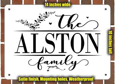 Alston Family Decorative Metal Door or Wall Plaque (Style 2)