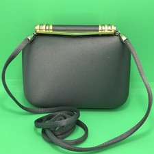 Vintage Grey Satin 2-tone Gold and Silver Grey Shoulder Strap Purse Clutch