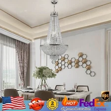 French Empire Crystal Chandelier Large Foyer Ceiling Lighting LED Lamp 9 Light!