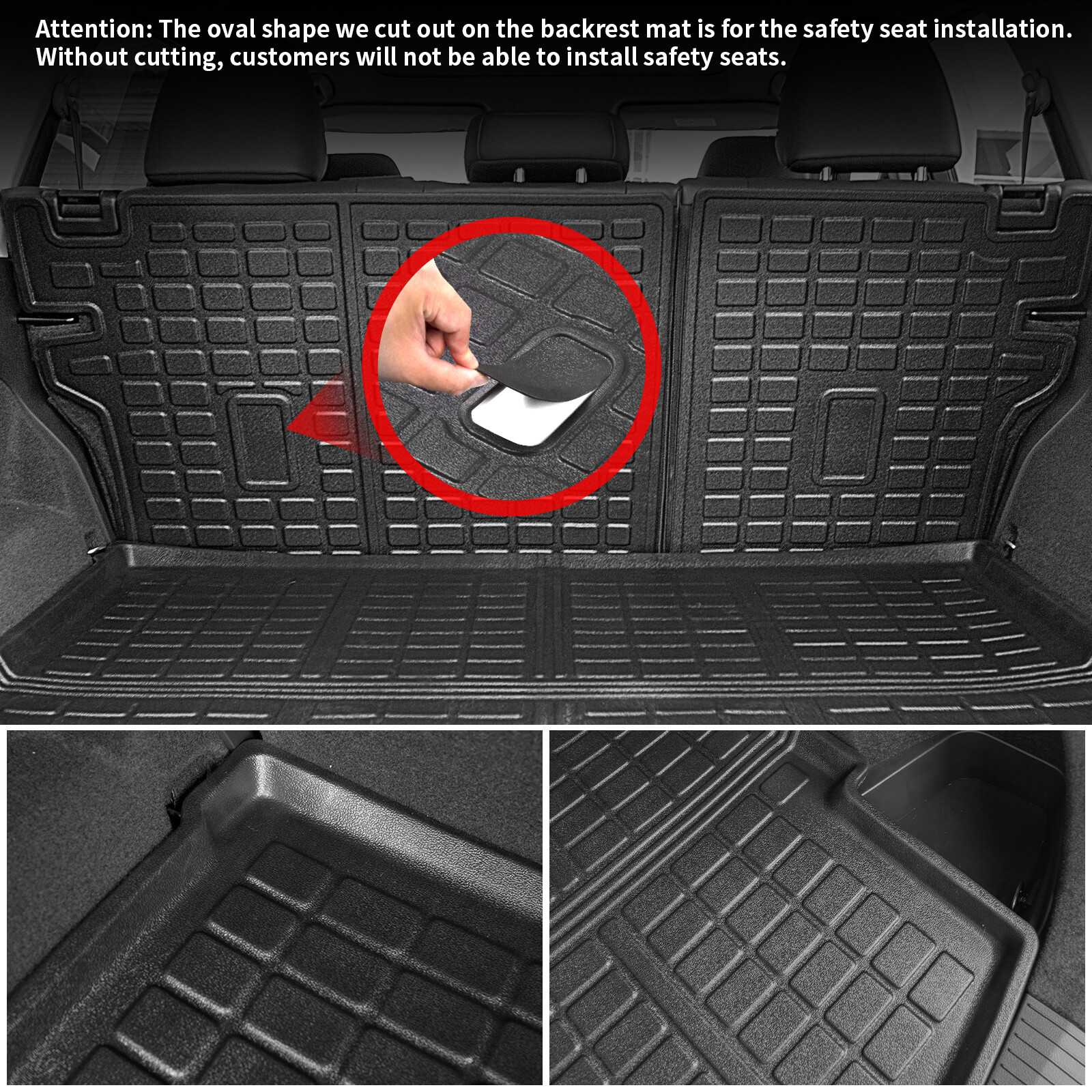 Fit 20212023 Nissan Rogue Cargo Mats Backrest Mat Floor Mats Trunk