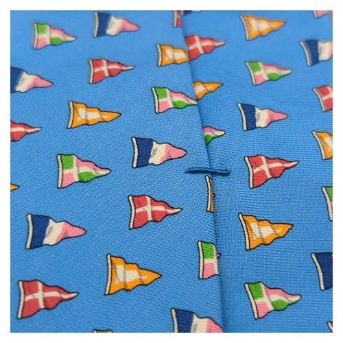 Polo Ralph Lauren Silk Tie Nautical Flags Themed Blue Necktie 57.5 x 3.5 Vintage - Picture 9 of 11