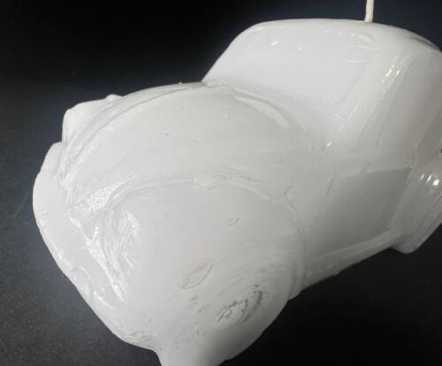 VINTAGE White VW Volkswagen Bug Decorative Wax Candle - Picture 3 of 7