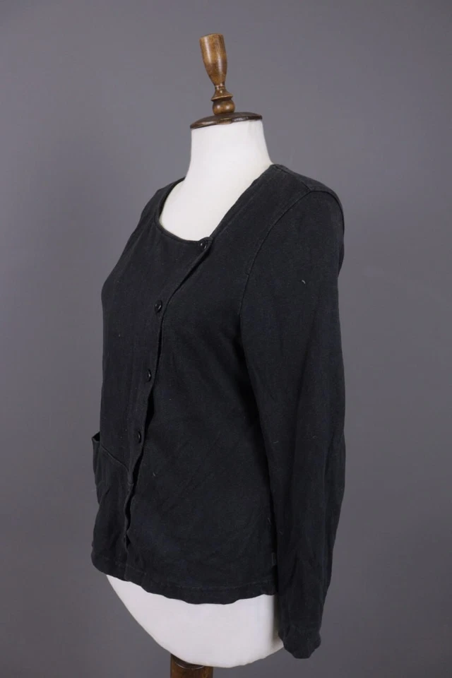 OSKA Gray Button Asymmetrical Hemp Knit Cardigan Sweater Size 2 - Image 3 of 4