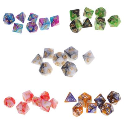 7 Stk. D4- D20 Acryl Würfel Multi-seitig Spielwürfel 16 mm Set