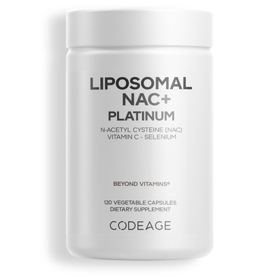 Codeage Liposomal NAC+ Platinum, N-Acetyl L-Cysteine Vitamin C, Selenium, 120 ct