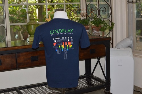 Coldplay shirt Mens Small 2006 Twisted Logic tour short sleeve pullover* - Picture 2 of 3
