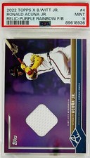 2022 Topps X Crown Witt Ronald Acuna Jr. Relic Purple Foil SP #/25 PSA 9 🔥Pop 1