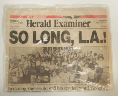 Herald Examiner Los Angeles Newspaper November 2, 1989 Final
