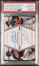 2022 topps definitive JUAN SOTO RONALD ACUNA DUAL AUTO /35 PSA 10 9 AUTO POP 1