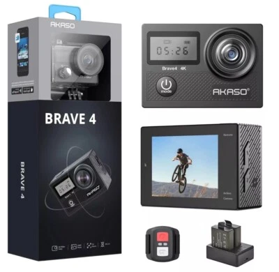 AKASO Brave 4 Action Cam | 4K 20MP 30fps WiFi Unterwasserkamera Wasserdicht