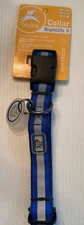 OllyDog DOG COLLAR Nightlife II MEDIUM 14”-22” Reflective ROYAL BLUE Nylon NWT