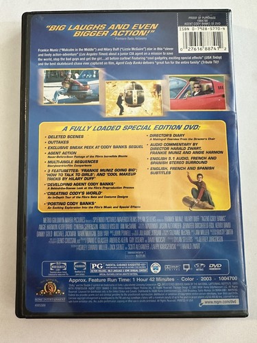 Agent Cody Banks (DVD, 2003) Frankie Muniz & Hilary Duff - Imagen 2 de 2