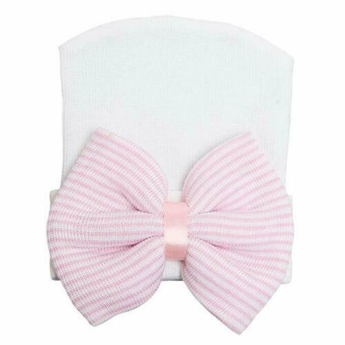 Newborn Baby Infant Girl Toddler Comfy Bowknot Hospital Caps Warm Beanie Hat