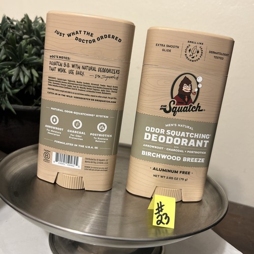 Dr. Squatch Birchwood Breeze Scent Men’s Natural Deodorant Stick 2.65 oz 2 Pack - Picture 2 of 2