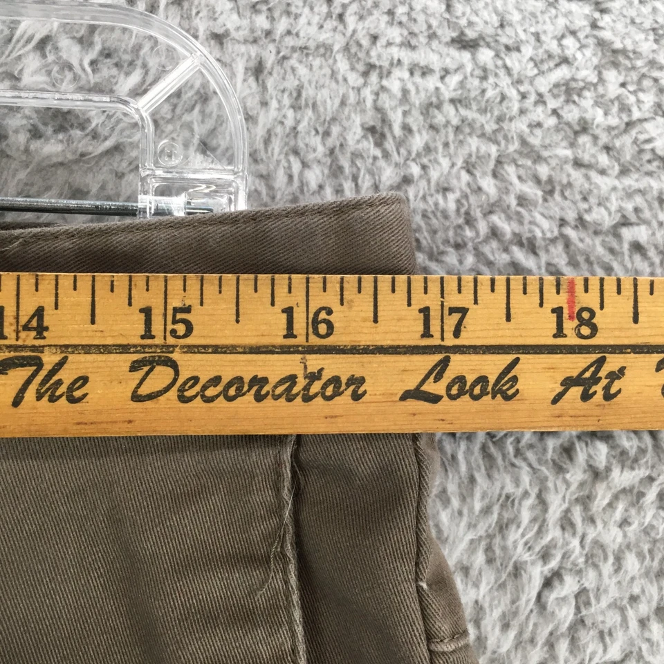 Volcom Chino Shorts Mens 32 Brown Mid Rise Zip Fly Button Side Pocket Flat Front - Image 4 of 4