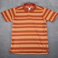 The North Face Retro Striped Polo Shirt Short Sleeve Casual Mens Large