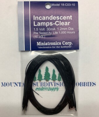 Miniatronics 18-C03-10 Clear Lamps/Bulbs 1.5v 1.2mm 10 pack 18c0310  |  $5 Offer