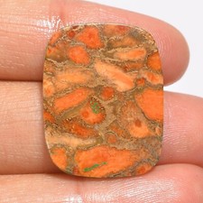 7 Ct. Cts Natural Radiant Orange Copper Turquoise Cabochon Making 25X19X2 mm