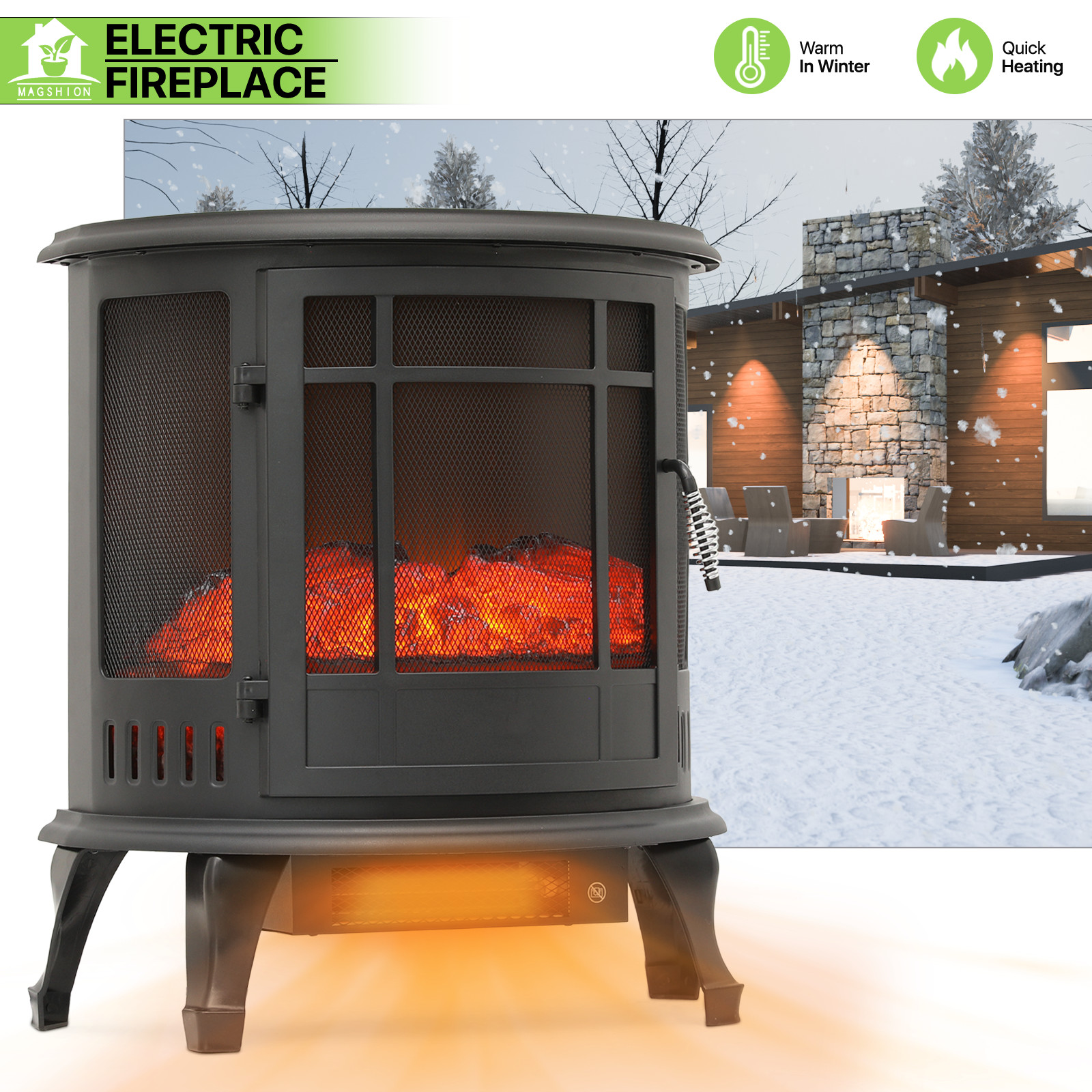 Adjustable Simulated Fire Flame Brightness