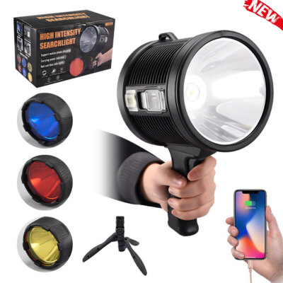 900000Lm Rechargeable Spotlight Super Bright LED Searchlight Handheld Flashlight
