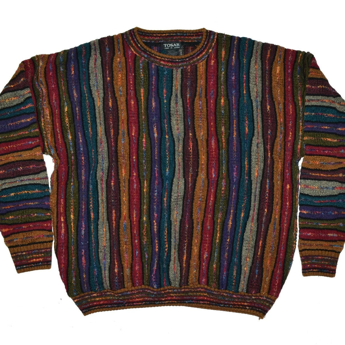 Tosani Canada Vintage Colorful Knit Sweater Size Large Coogi ish