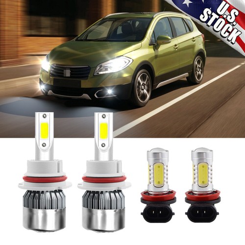 For Suzuki SX4 20072013 4x Combo 9007 & H11 LED Headlight Fog Light